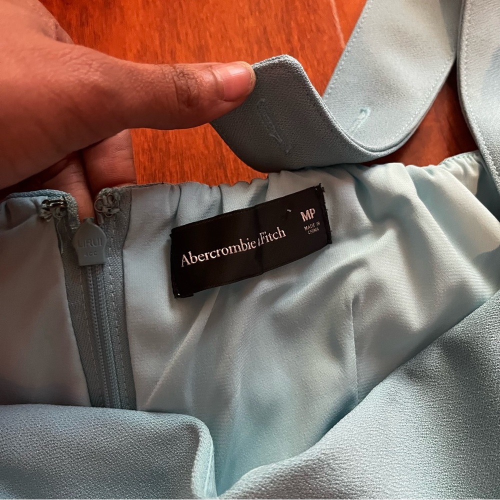 Abercrombie & Fitch Wide strap slim midi blue dress - Picture 9 of 9